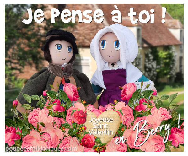 E-carte gratuite à envoyer Je pense à toi, Joyeuse Saint-Valentin, Berry, France